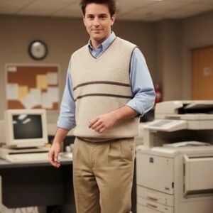 Vintage Chandler Bing Style Sweater Vest - Men’s  XXL  - 90s Aesthetic